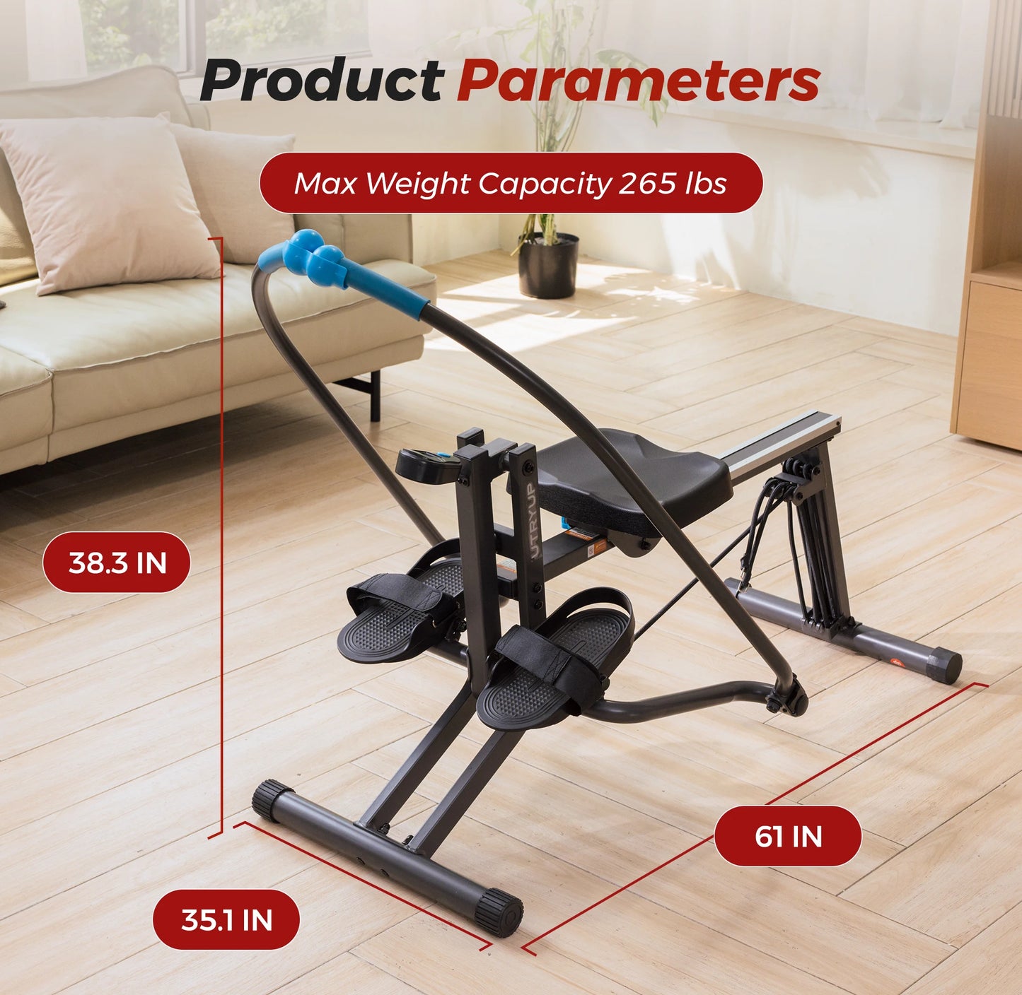 UTRYUP Rowing Machine Sculls Smooth Glide Home Gym