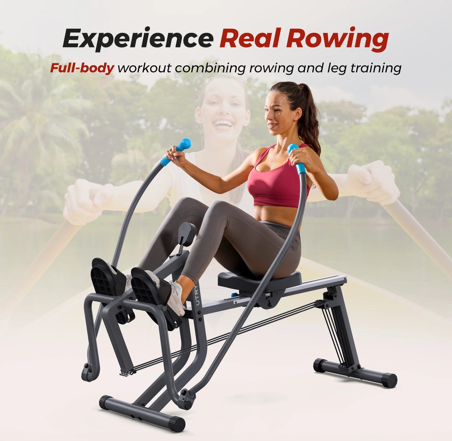 UTRYUP Rowing Machine Sculls Smooth Glide Home Gym