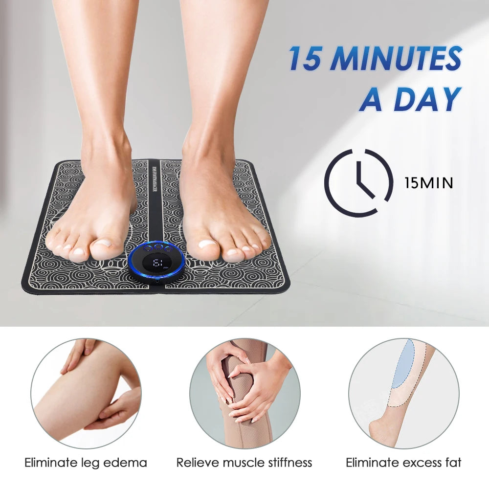 Hailicare Rechargeable Foot Massager EMS Pad Mat Therapy