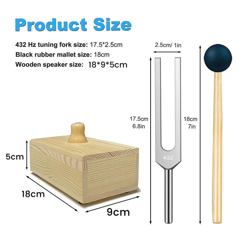 FGHGFDIY Supplies 432 Hz Tuning Fork Resonance Box Therapy