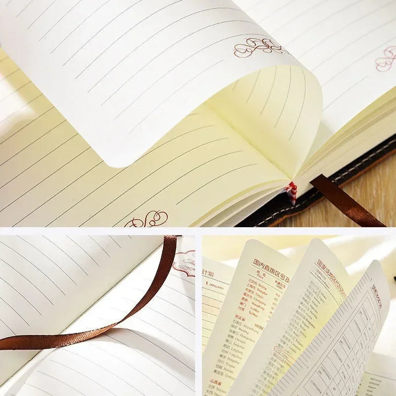 200 Pages Retro Password Diary Lock Notebook Binder