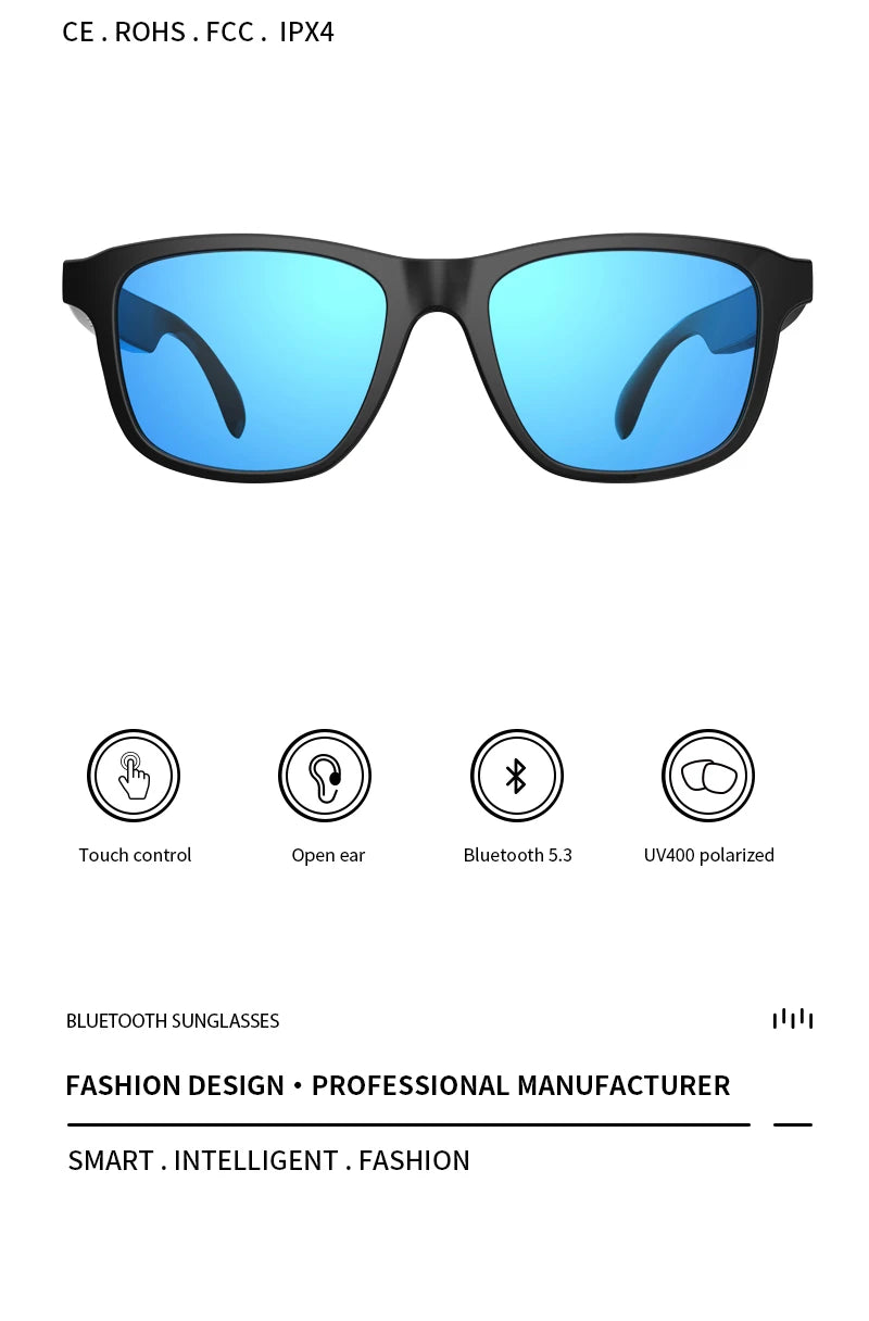 Giinova Smart Glasses Bluetooth Sunglasses With Speaker