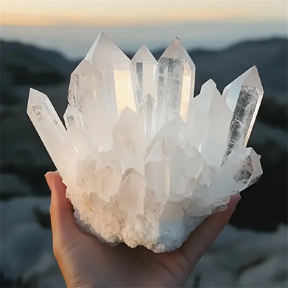 CrystalHola Geometric Crystal Stone Cluster Ornament