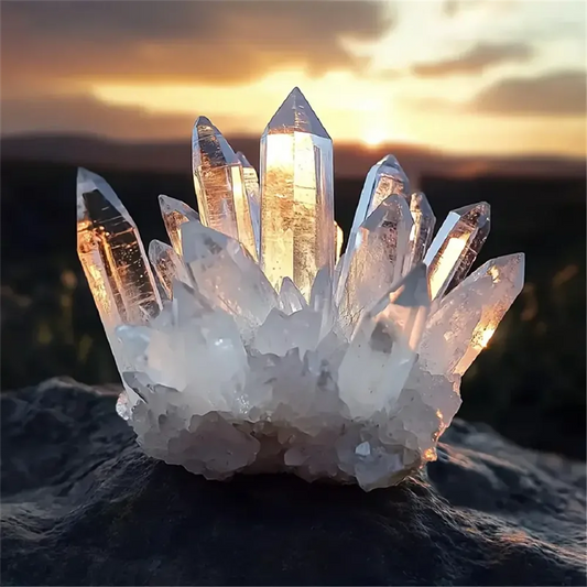 CrystalHola Geometric Crystal Stone Cluster Ornament