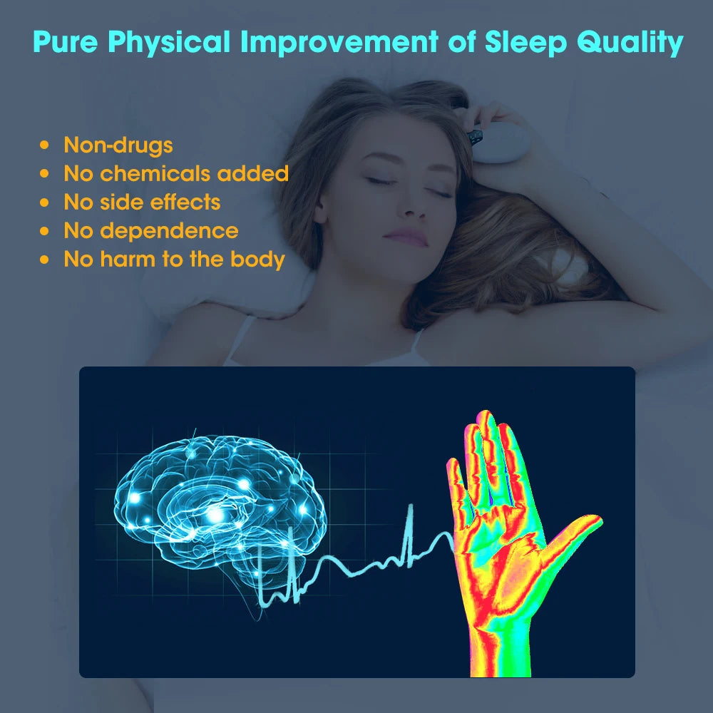 Microcurrent Sleep Aid Device EMS Palm Pluse Stimulation Massager Sleep Instrument for Insomnia Stress Anxiety Relief