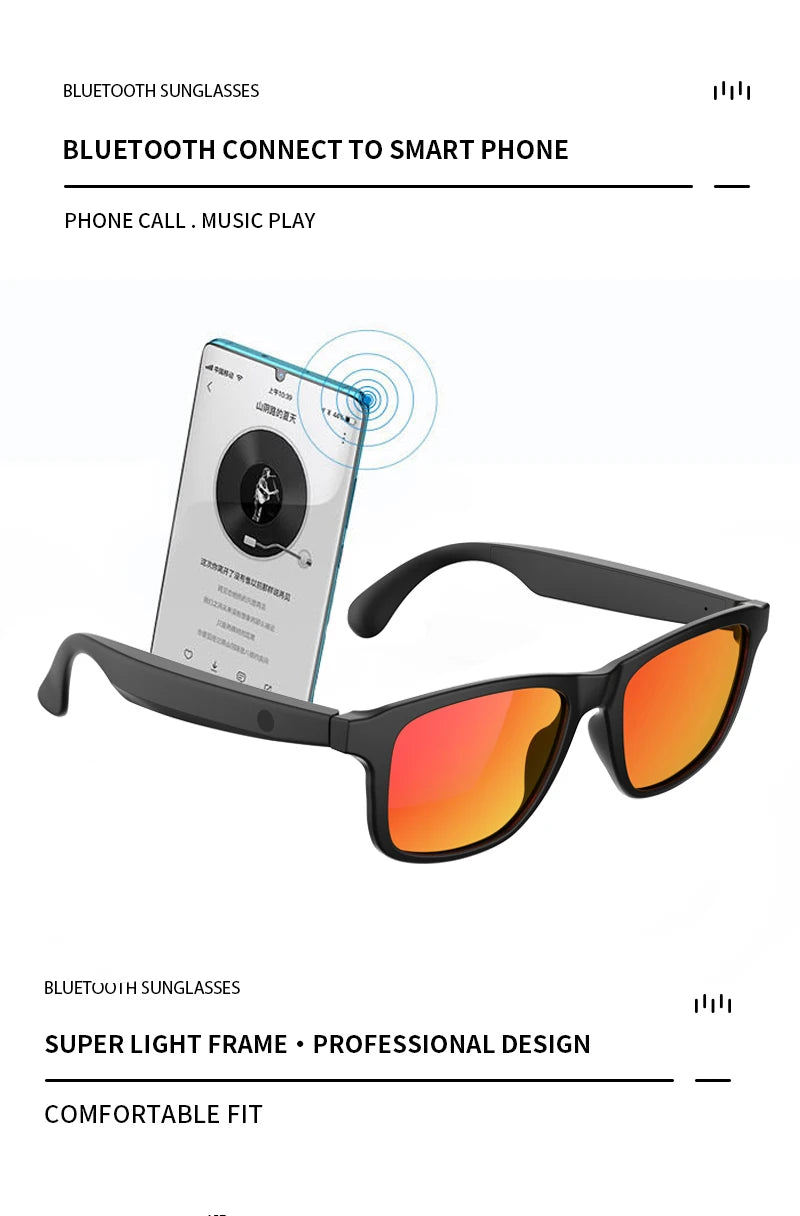 Giinova Smart Glasses Bluetooth Sunglasses With Speaker