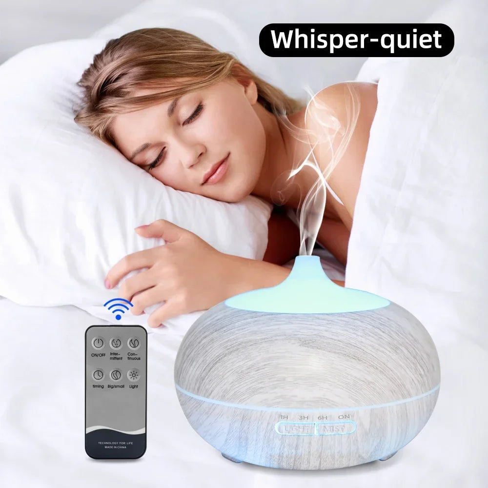 Relaxing Aromatherapy Diffuser for Home & Office  550ml, Remote Control, 6 Oils, 7 LED Colors