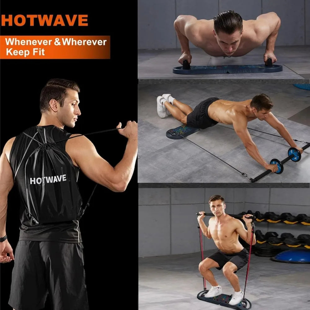Color 20 In 1 Portable Push Up Board With BandsKitPro