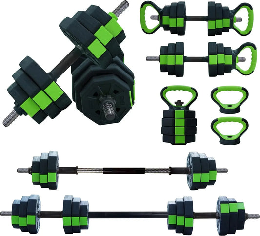 HiMISS 4 In 1 Adjustable Dumbbell Set Barbell Stand