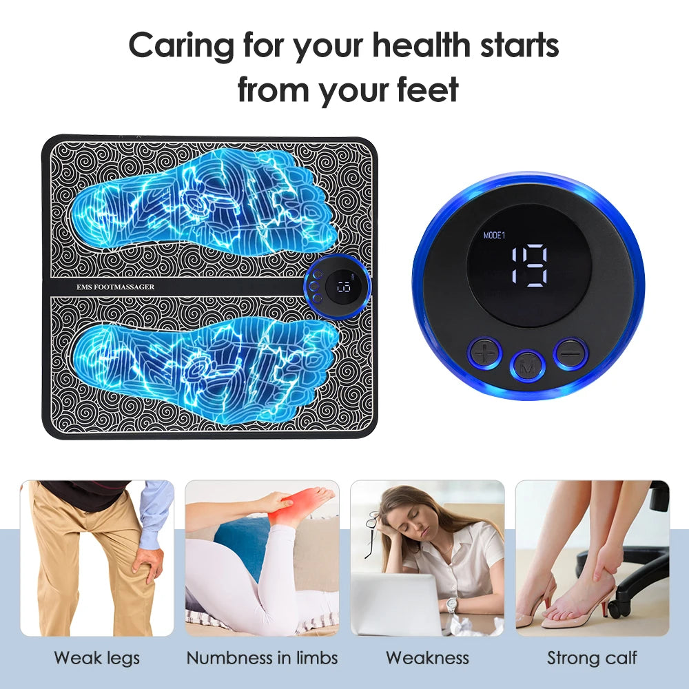 Hailicare Rechargeable Foot Massager EMS Pad Mat Therapy