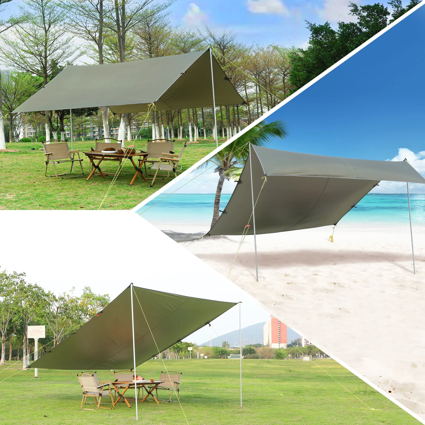 BeachTent Sun Shelter UPF50 Ground Pegs And Aluminum Poles