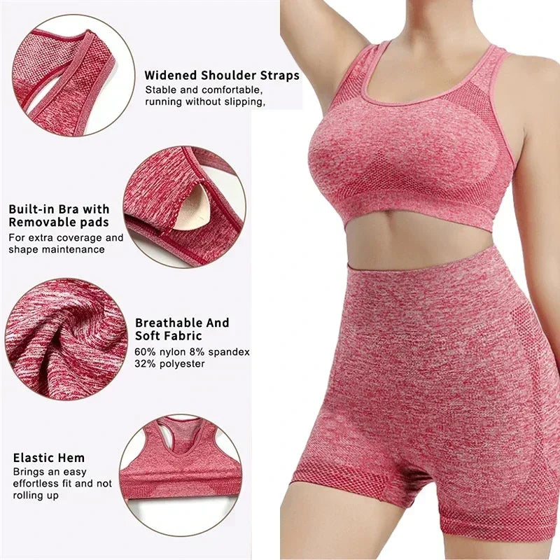 Yoga Set Women Seamless Sports Bra And Leggings Gym Wear