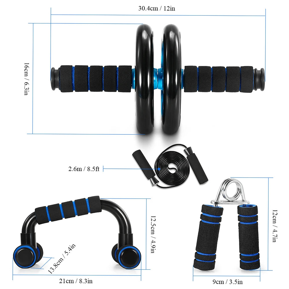 Tomshoo 5 In 1 AB Wheel Kit With Push Up Bar Jump Rope