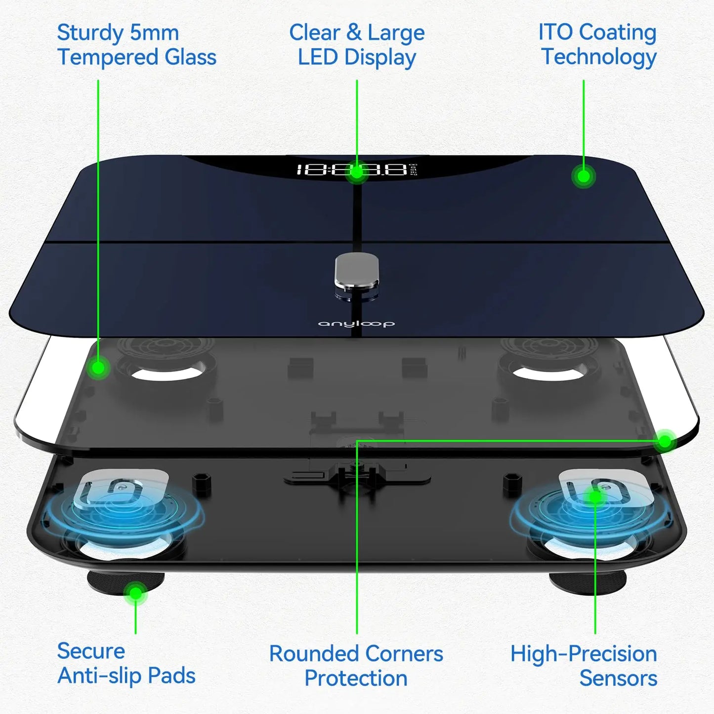 Hign-concerned Smart Weight Scale With BMI Body Fat Mass