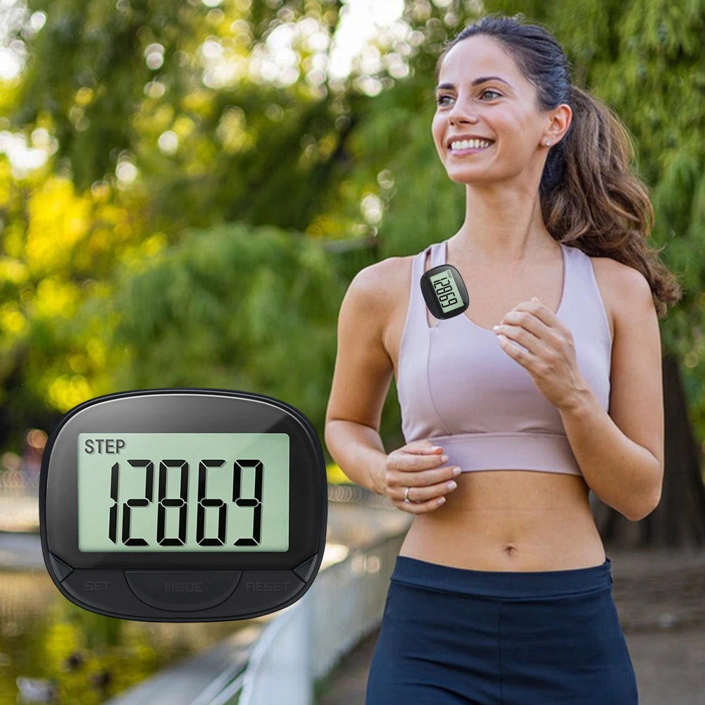 Calorie Pedometer Clip On Step Counter With Digital Display