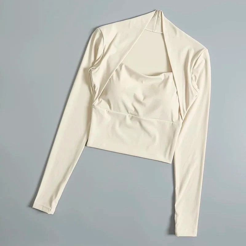 CN Fitness Chest Cushion Sports Top Women Long Sleeve Yoga