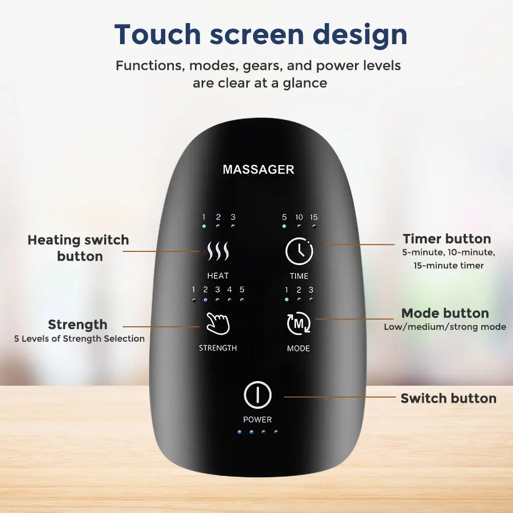Hailicare Wireless Electric Hand Massager With Air Compression Hot Compress