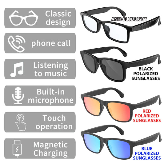 Giinova Smart Glasses Bluetooth Sunglasses With Speaker