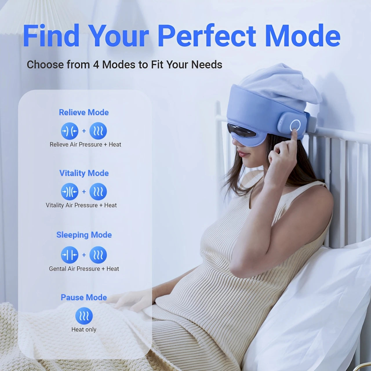 HIMOUTA Head And Eye Massager With Heat And Bluetooth
