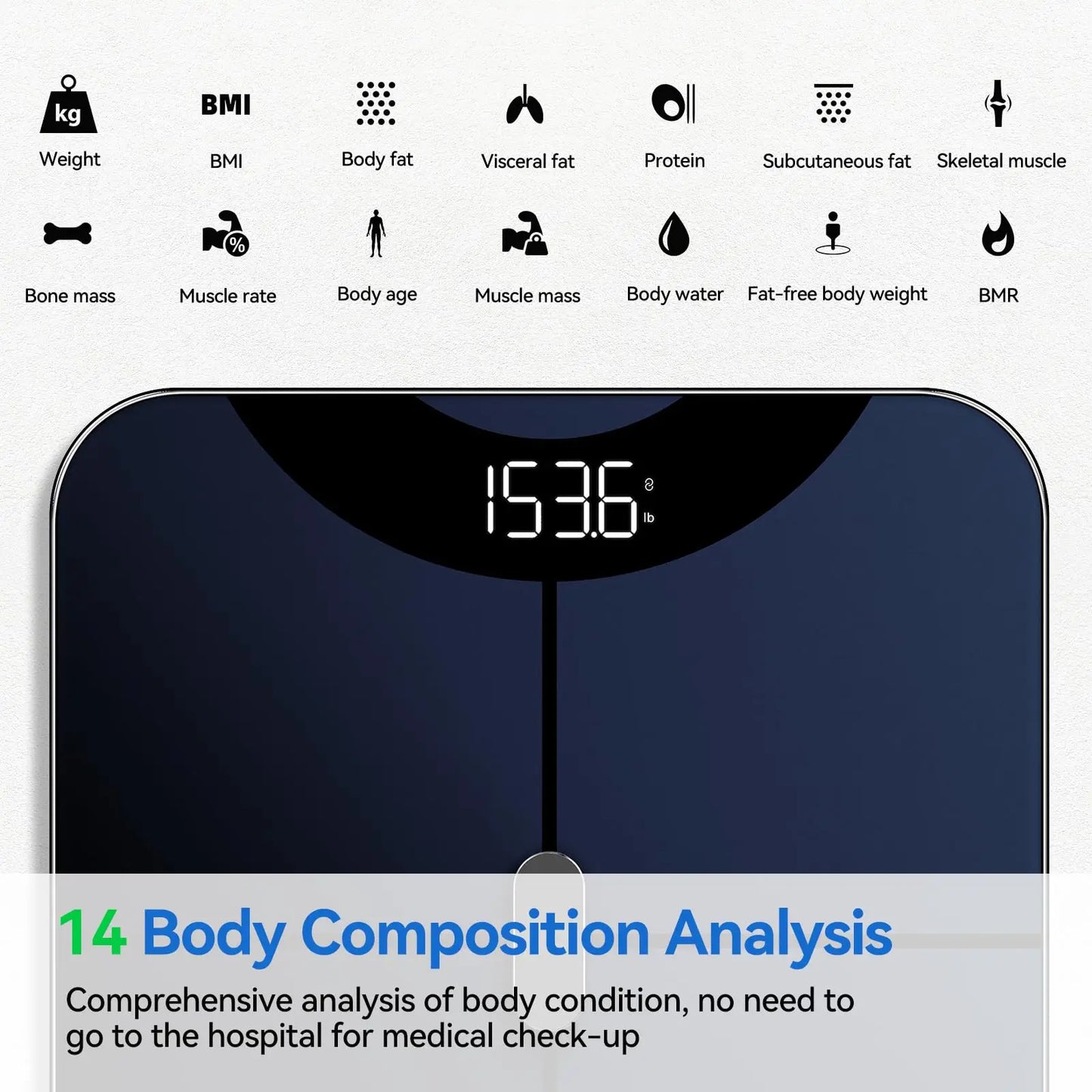 Hign-concerned Smart Weight Scale With BMI Body Fat Mass