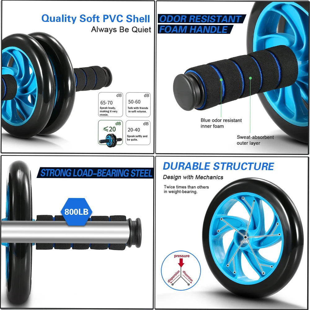 Tomshoo 5 In 1 AB Wheel Kit With Push Up Bar Jump Rope