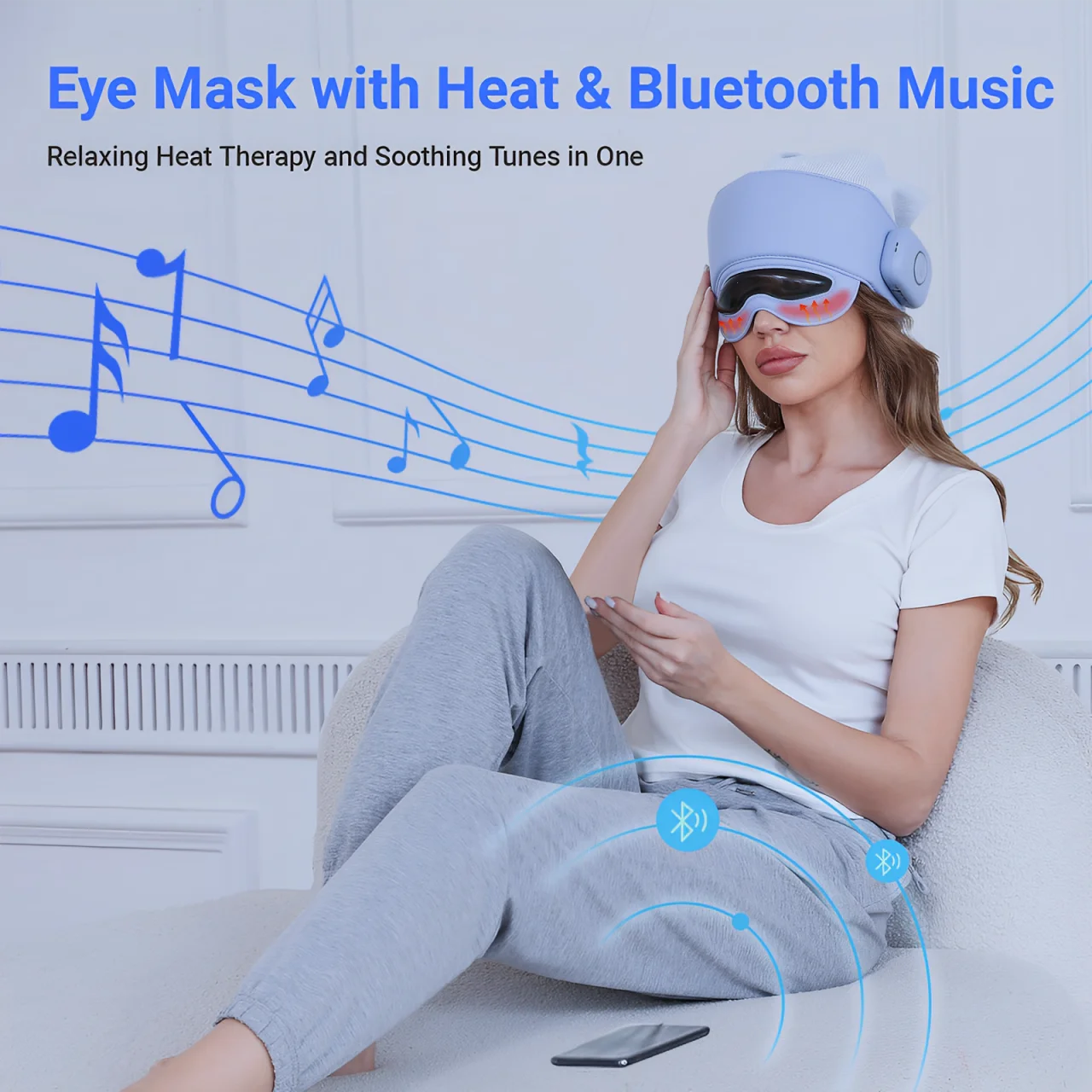 HIMOUTA Head And Eye Massager With Heat And Bluetooth
