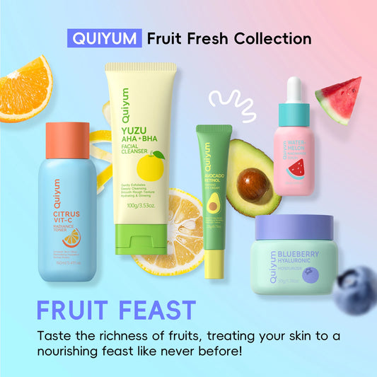 QUIYUM Fruit Fresh Collection 5 Piece Skincare Set Premium