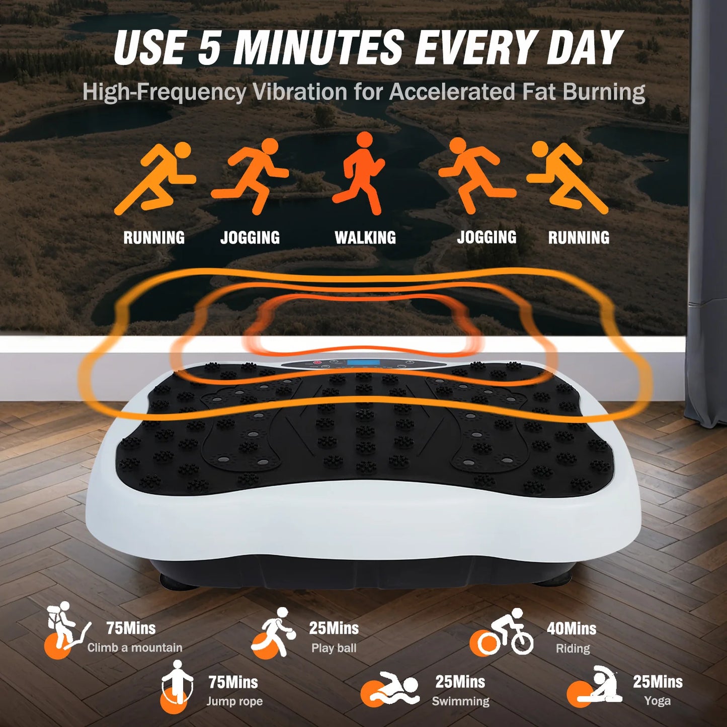 Full Body Vibration Exercise Machine With Resistance Bands