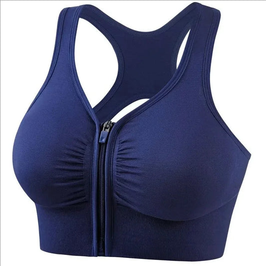 Women's Front Zipper Yoga Sports Bra Fitness Top For Women
