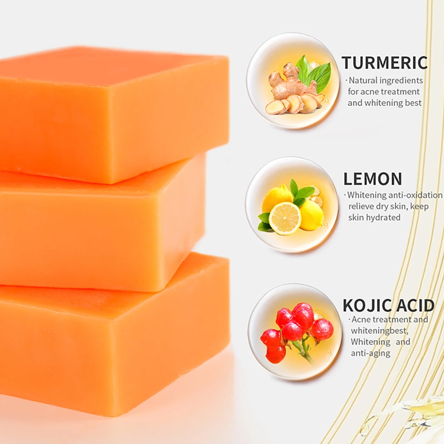 AILKE Turmeric Soap Bar Natural Whitening For Face And Body