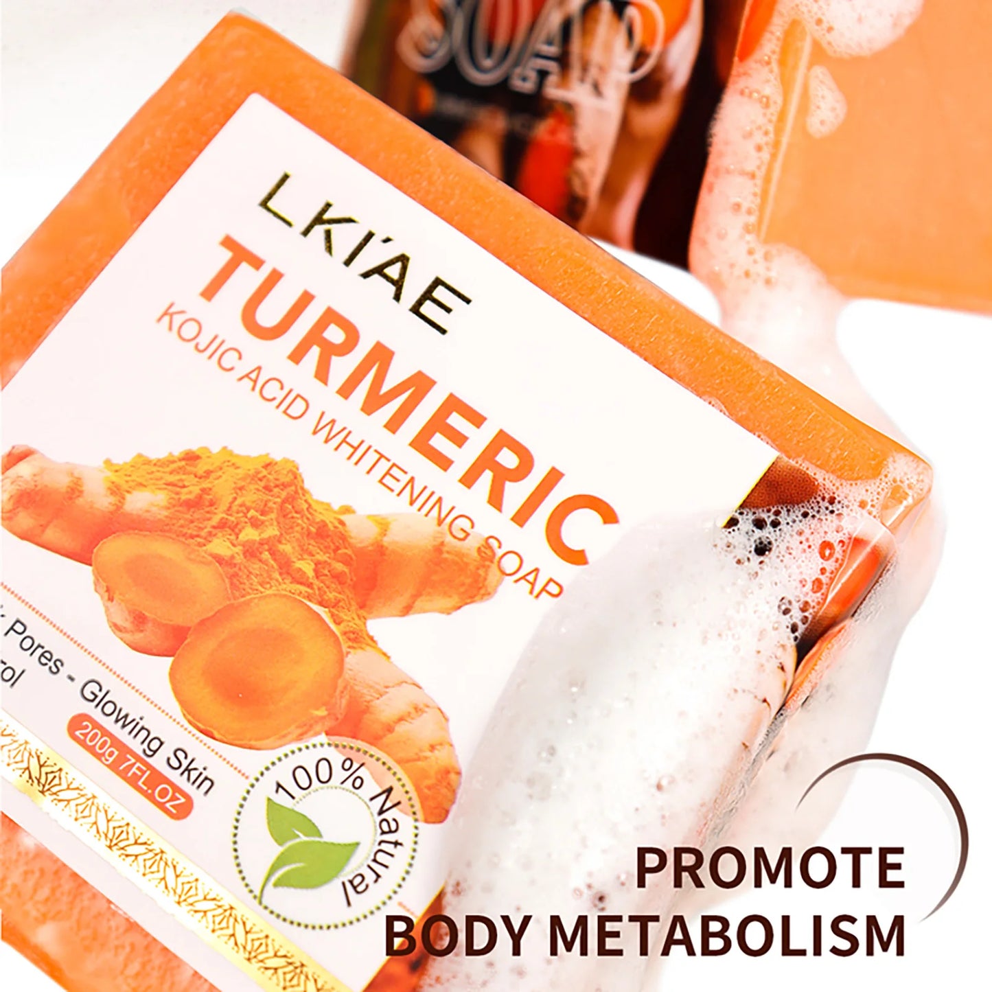 AILKE Turmeric Soap Bar Natural Whitening For Face And Body