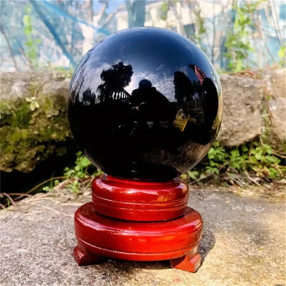 CrystalHola Obsidian Crystal Ball Glossy Stone Meditation