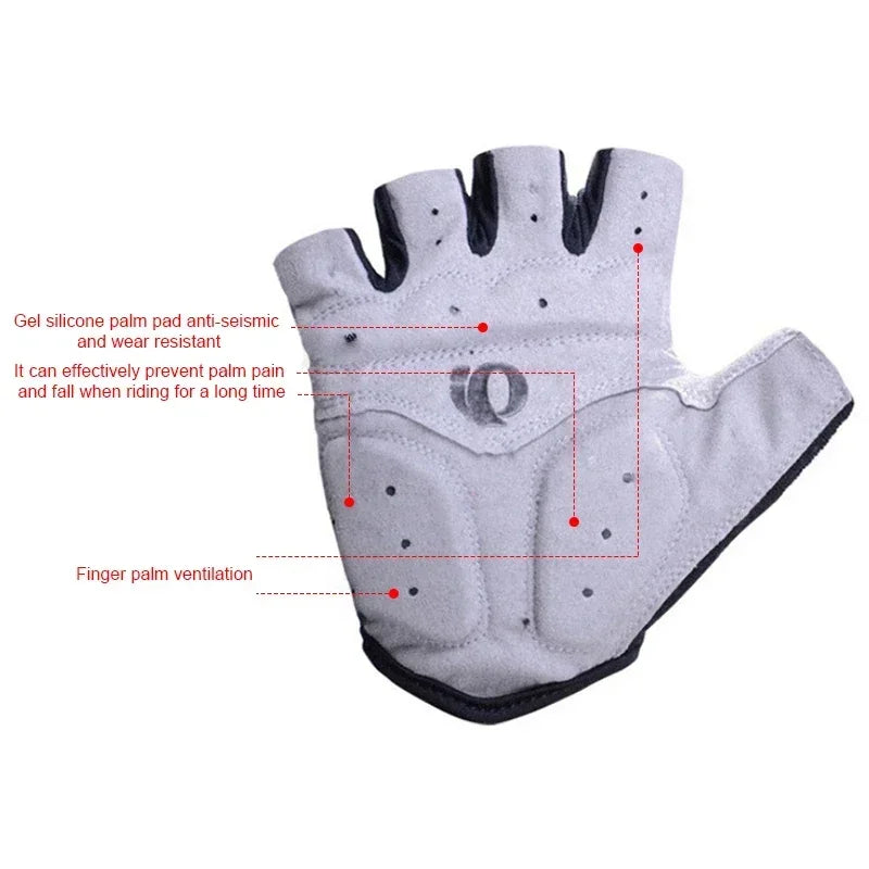 Cycling Half Finger Gel Gloves Anti Slip For Road Bike Men