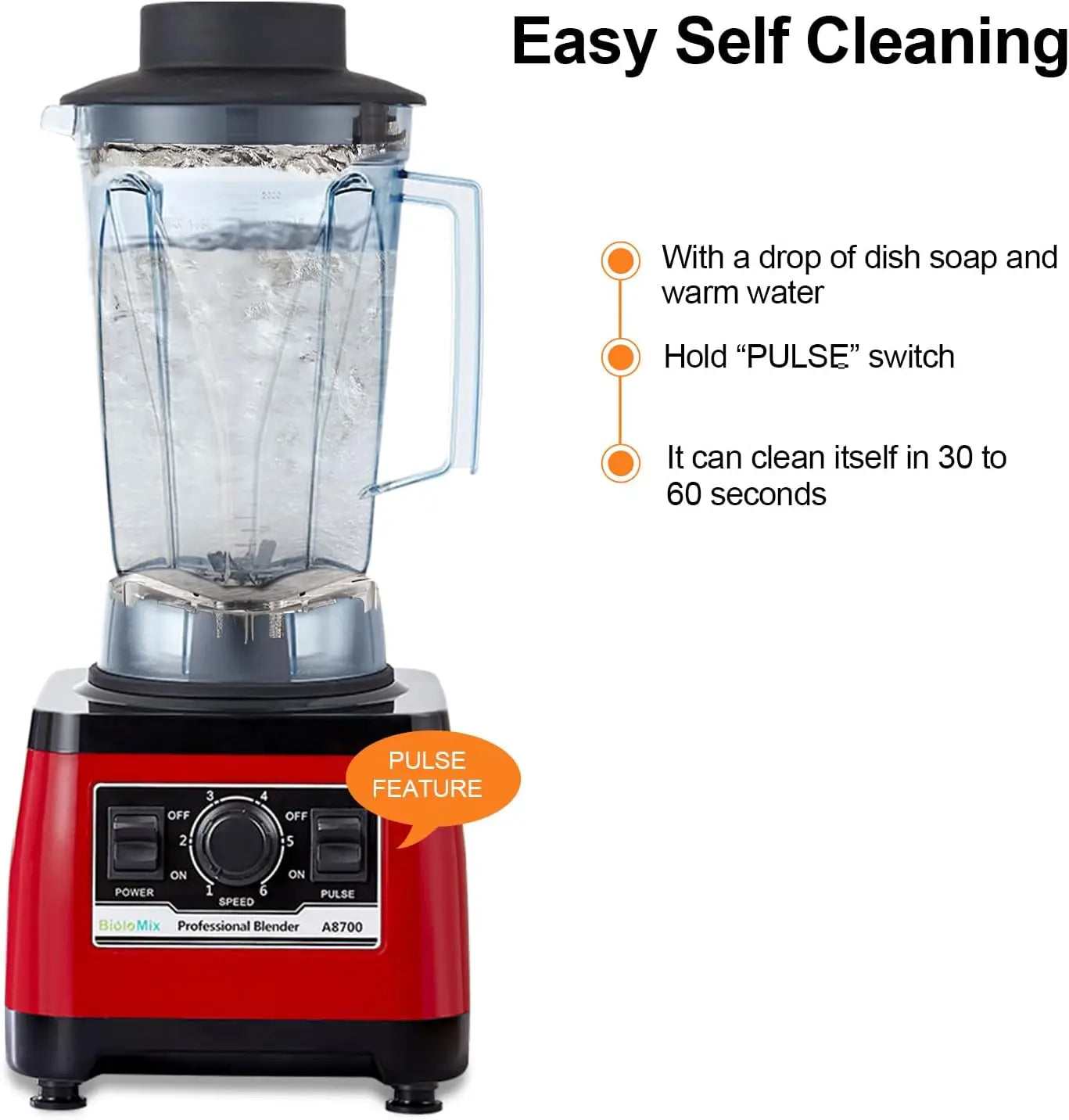 Heavy Duty Professional Blender, Peak 2200W Commercial Grade Bar Blender With 70Oz Container For Shakes, Smoothies, Ice Crushing