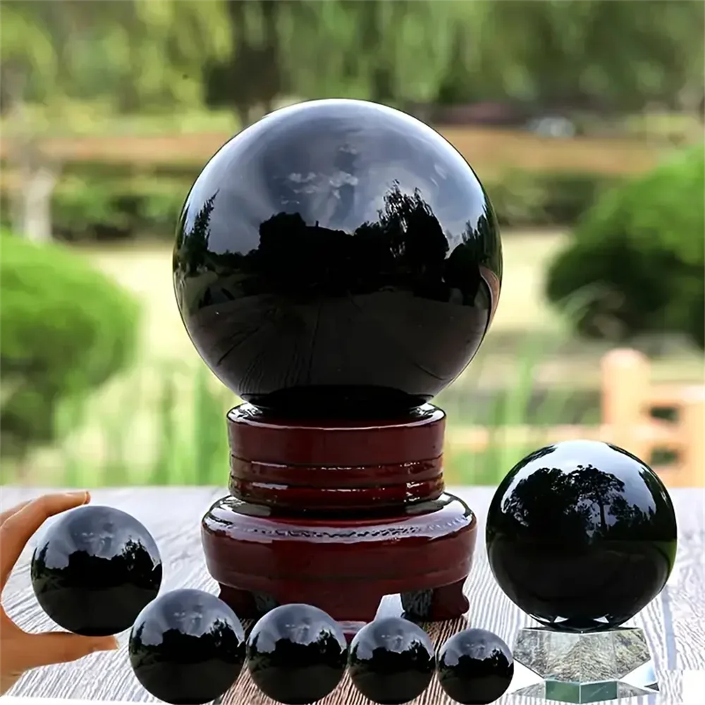 CrystalHola Obsidian Crystal Ball Glossy Stone Meditation