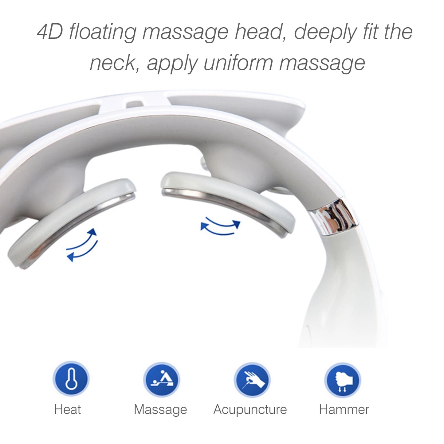 Cervical Massager 16 Modes USB Smart Pulse Heating 4 Head Neck Massager for Neck Tension Relax Muscles Neck Shoulder Pain Relief