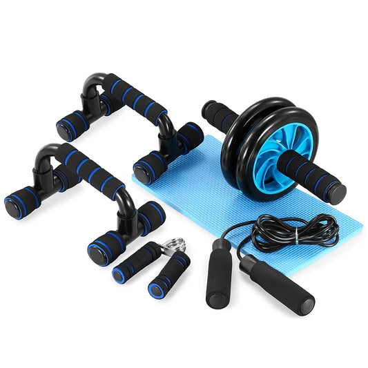 Tomshoo 5 In 1 AB Wheel Kit With Push Up Bar Jump Rope