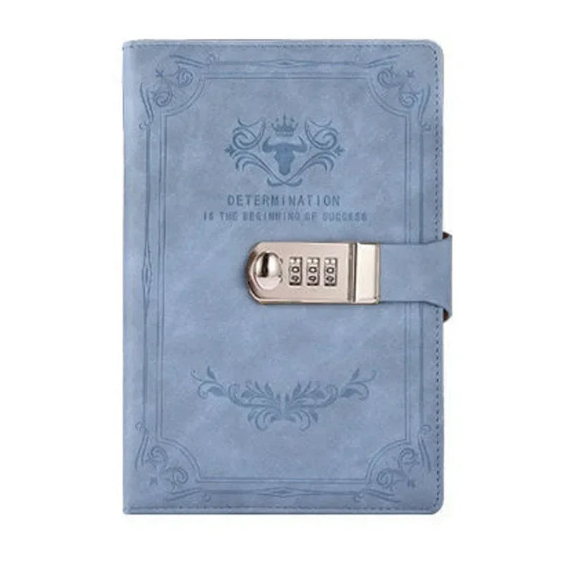 200 Pages Retro Password Diary Lock Notebook Binder