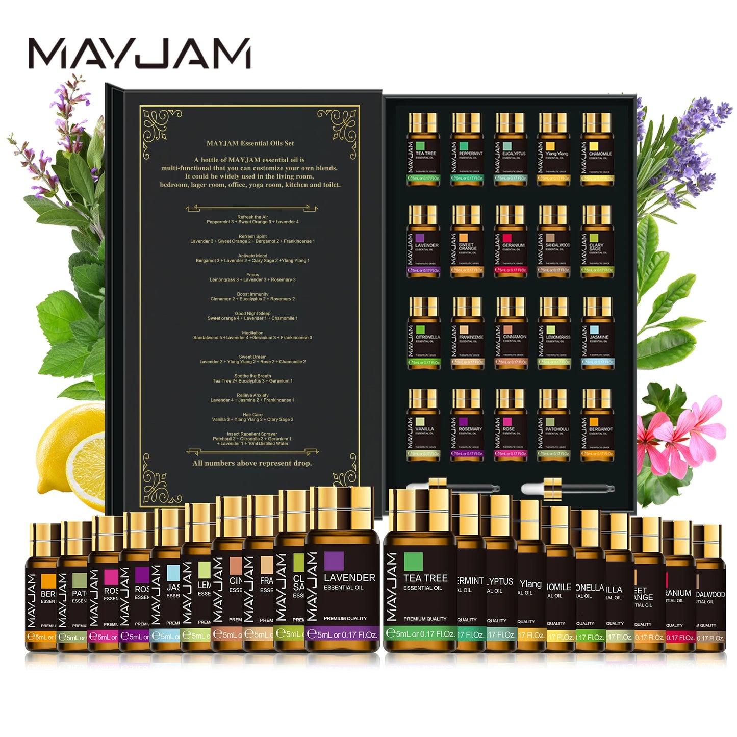 MAYJAM 20 Oils Lavender Jasmine Eucalyptus Sandalwood