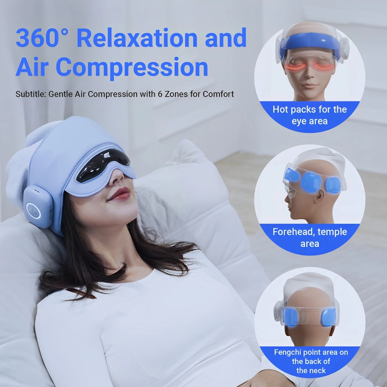 HIMOUTA Head And Eye Massager With Heat And Bluetooth