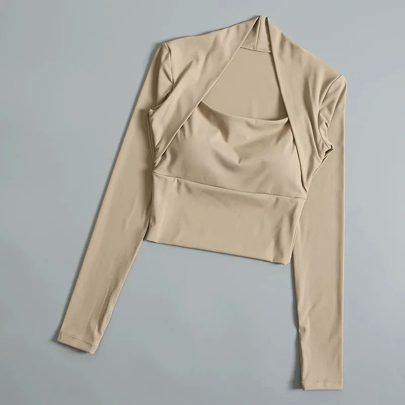 CN Fitness Chest Cushion Sports Top Women Long Sleeve Yoga