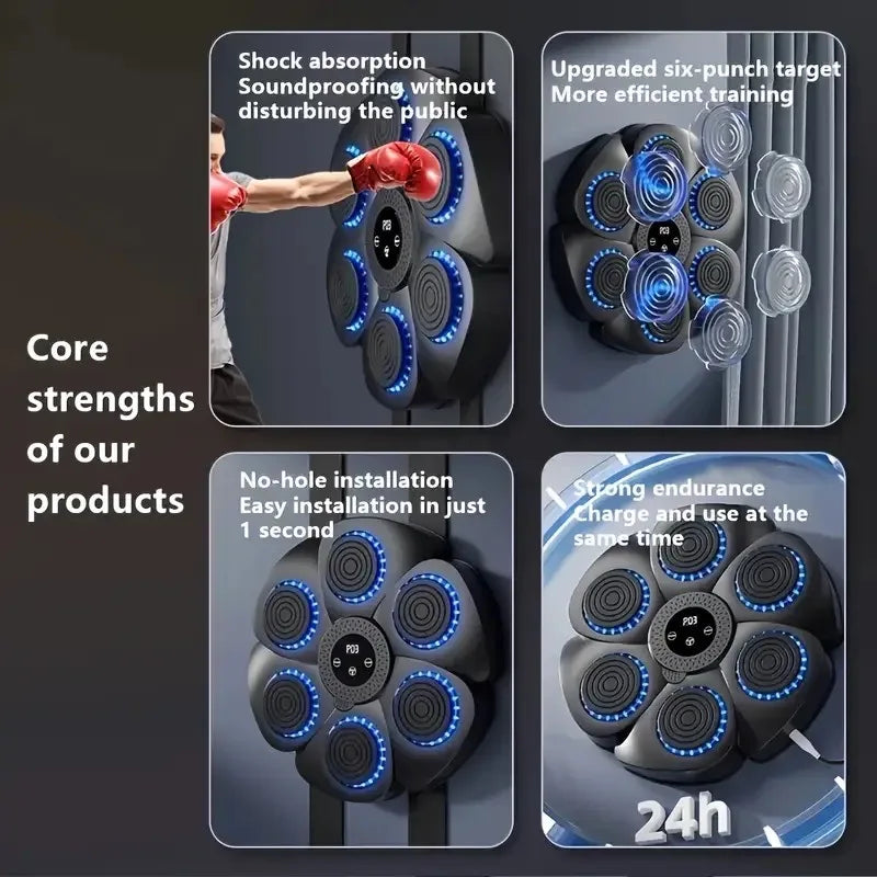 Smart Boxing Trainer With 9 Speed Levels And Music