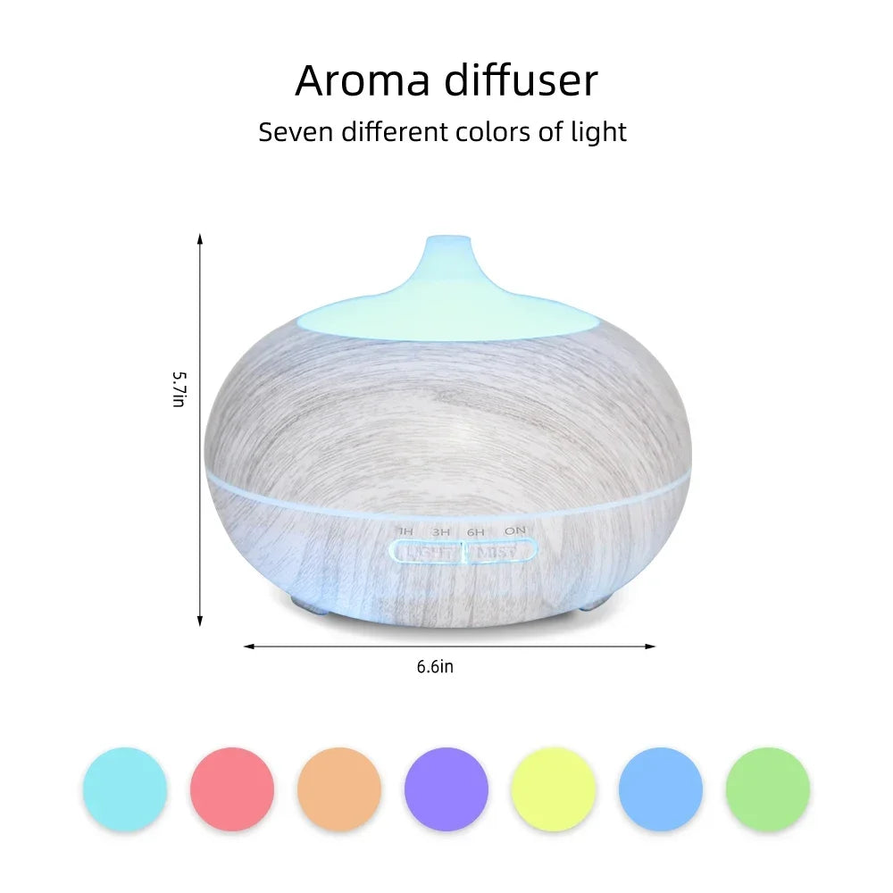 Relaxing Aromatherapy Diffuser for Home & Office  550ml, Remote Control, 6 Oils, 7 LED Colors