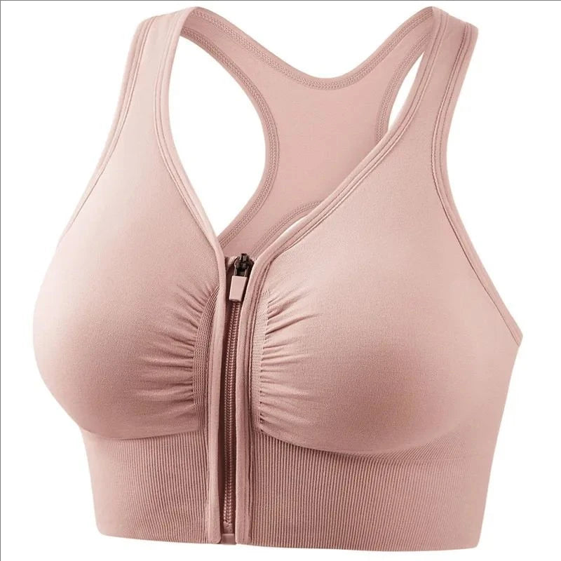 Women's Front Zipper Yoga Sports Bra Fitness Top For Women