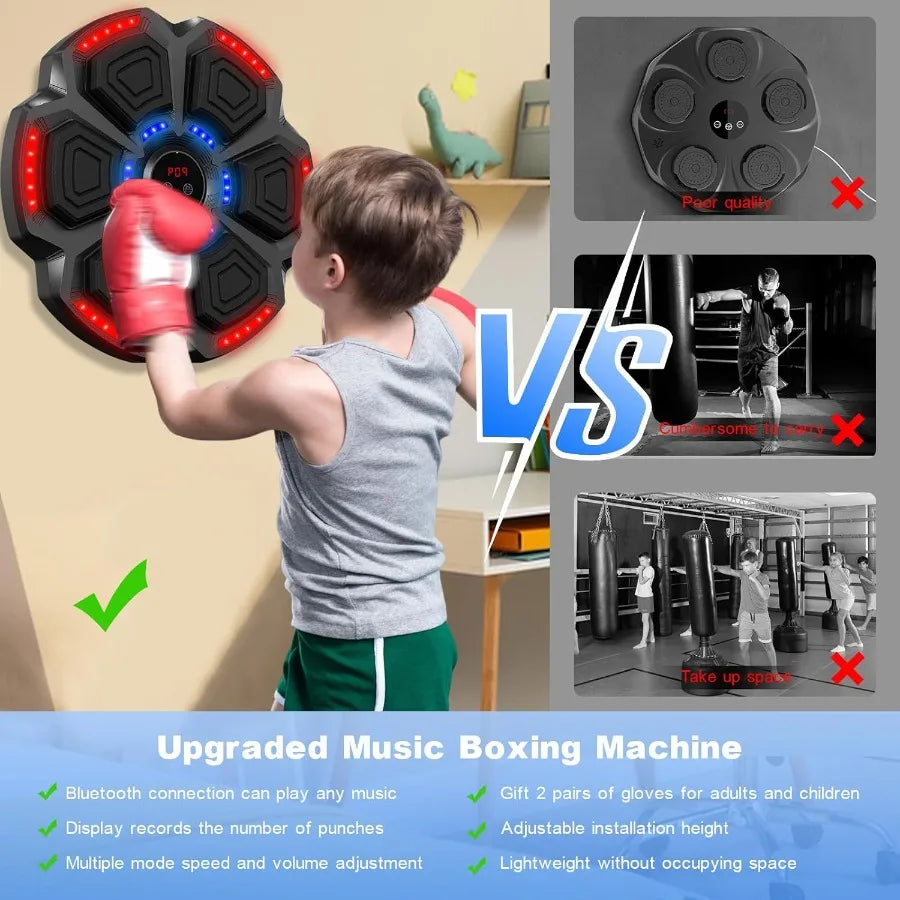 SHXIH Smart Boxing Machine With Bluetooth Gloves LED