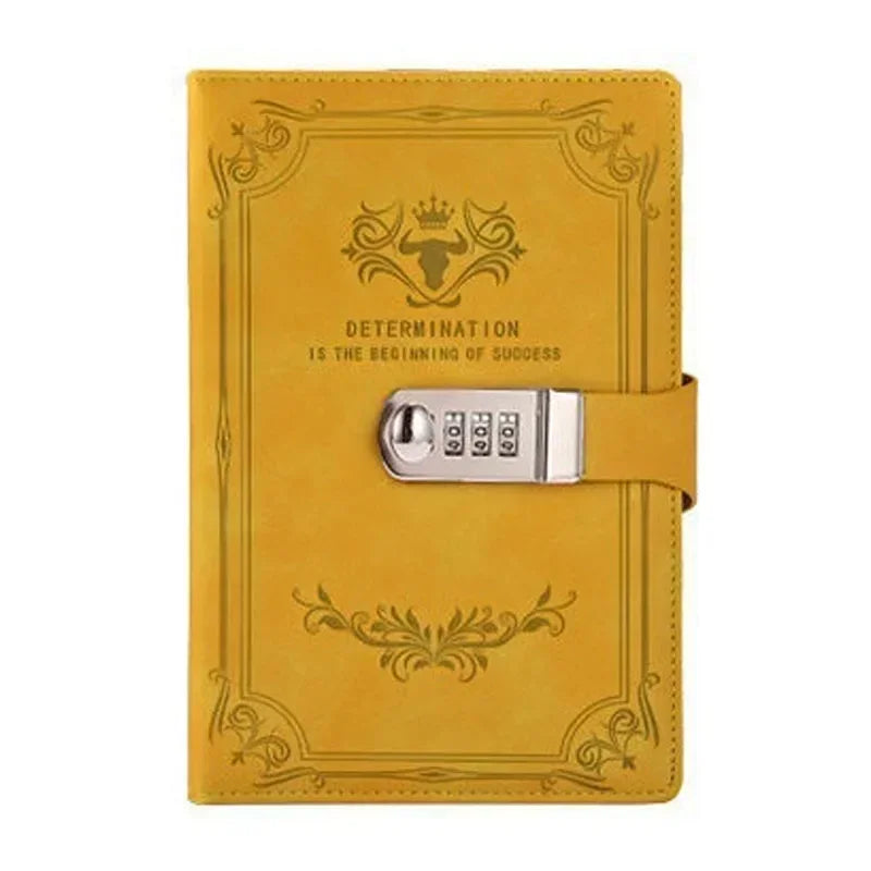 200 Pages Retro Password Diary Lock Notebook Binder