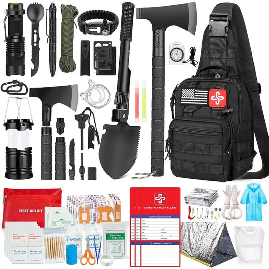 Hign Concerned 262Pcs Survival Gear Kit With First Aid Bag