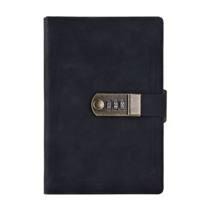 200 Pages Retro Password Diary Lock Notebook Binder