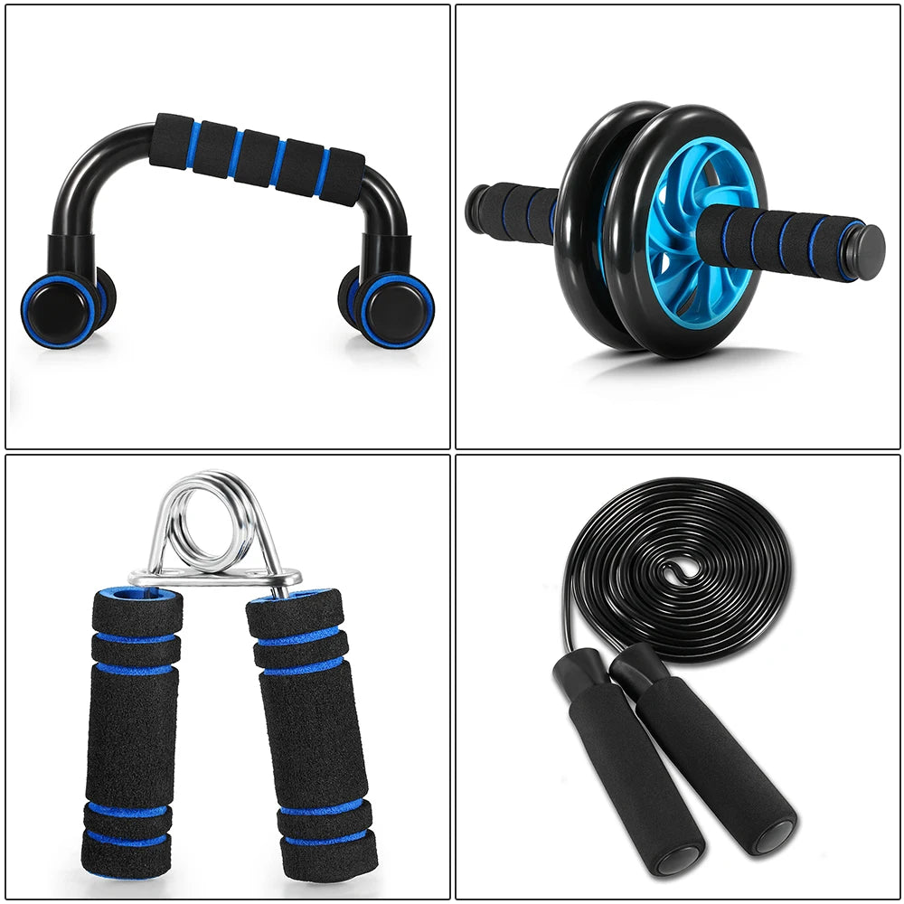 Tomshoo 5 In 1 AB Wheel Kit With Push Up Bar Jump Rope