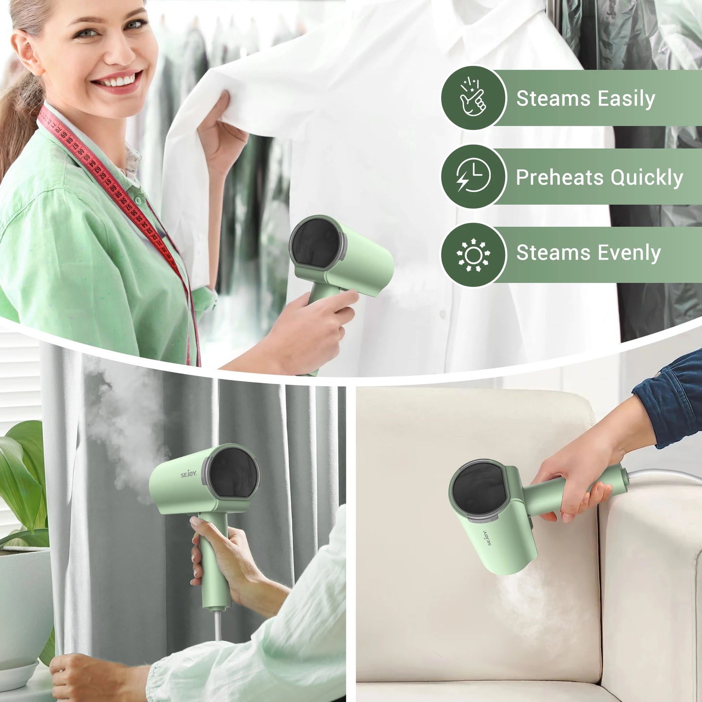 Sejoy 1000W Handheld Garment Steamer 110V 220V Portable
